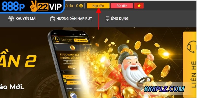 Thời gian xử lý nạp tiền 888P chỉ mất khoảng 5-10 giây